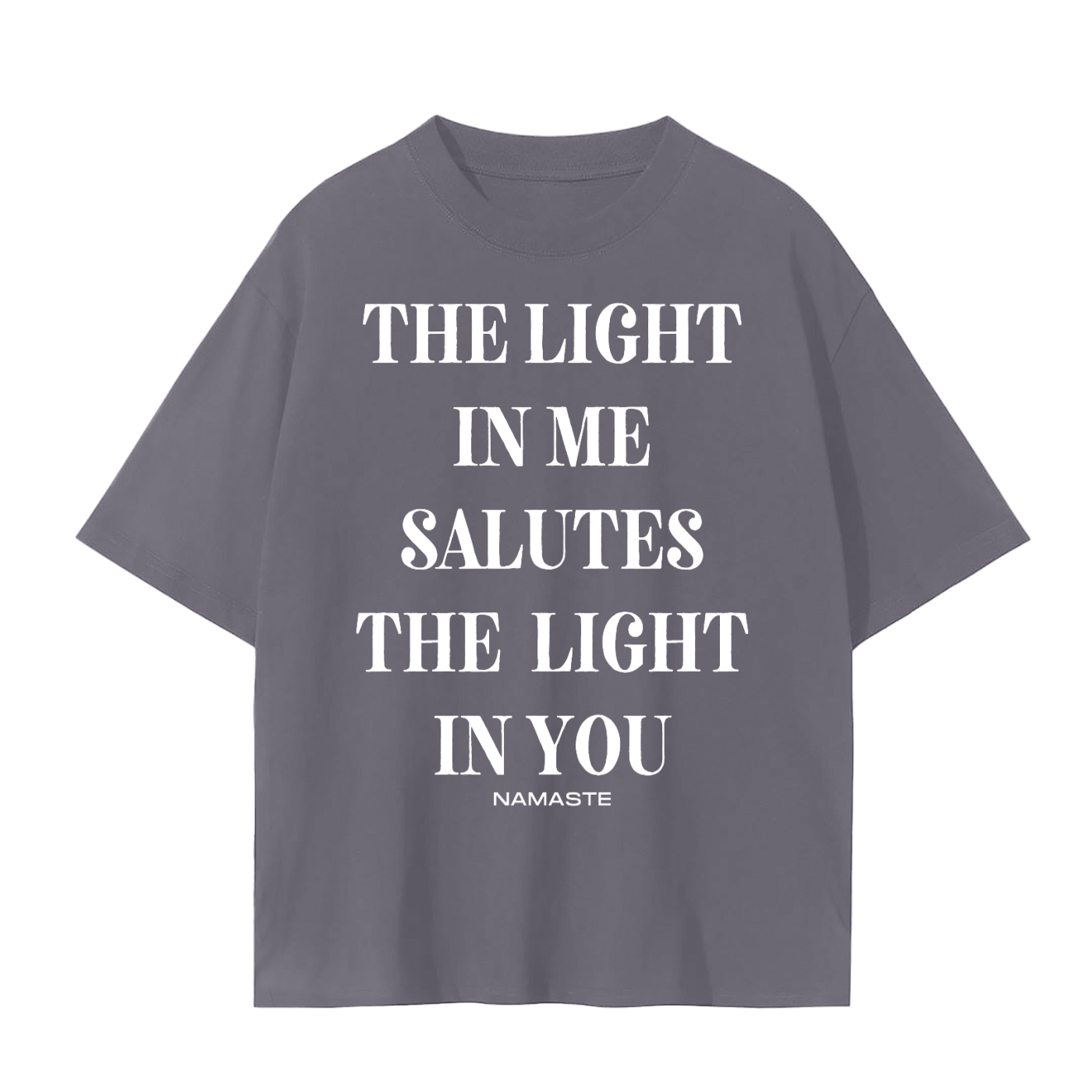 The Light In Me Salutes The Light In You T-Shirt | Namaste Yoga Cotton Tee