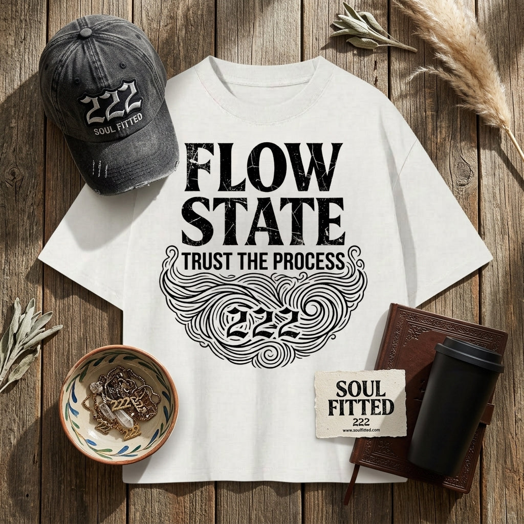 Flow State 222 Shirt  - Spiritual Streetwear - Oversized Graphic Tee -  Unisex Heavyweight Cotton T-Shirt