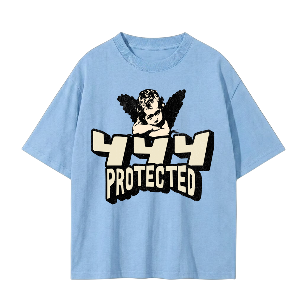444 Angel Protection Shirt | Spiritual Streetwear | Oversized Graphic Tee | Unisex Cotton T-Shirt