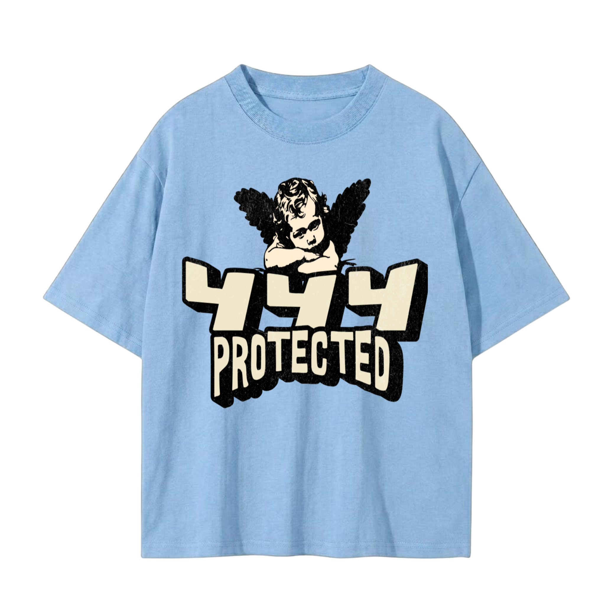 444 Angel Protection Shirt | Spiritual Streetwear | Oversized Graphic Tee | Unisex Cotton T-Shirt