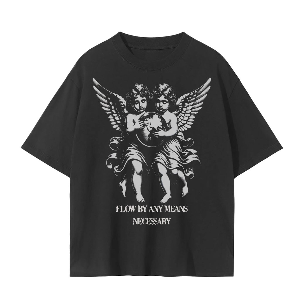 Flow By Any Means Necessary T-Shirt | Resilient Mindset Yoga Cotton Tee