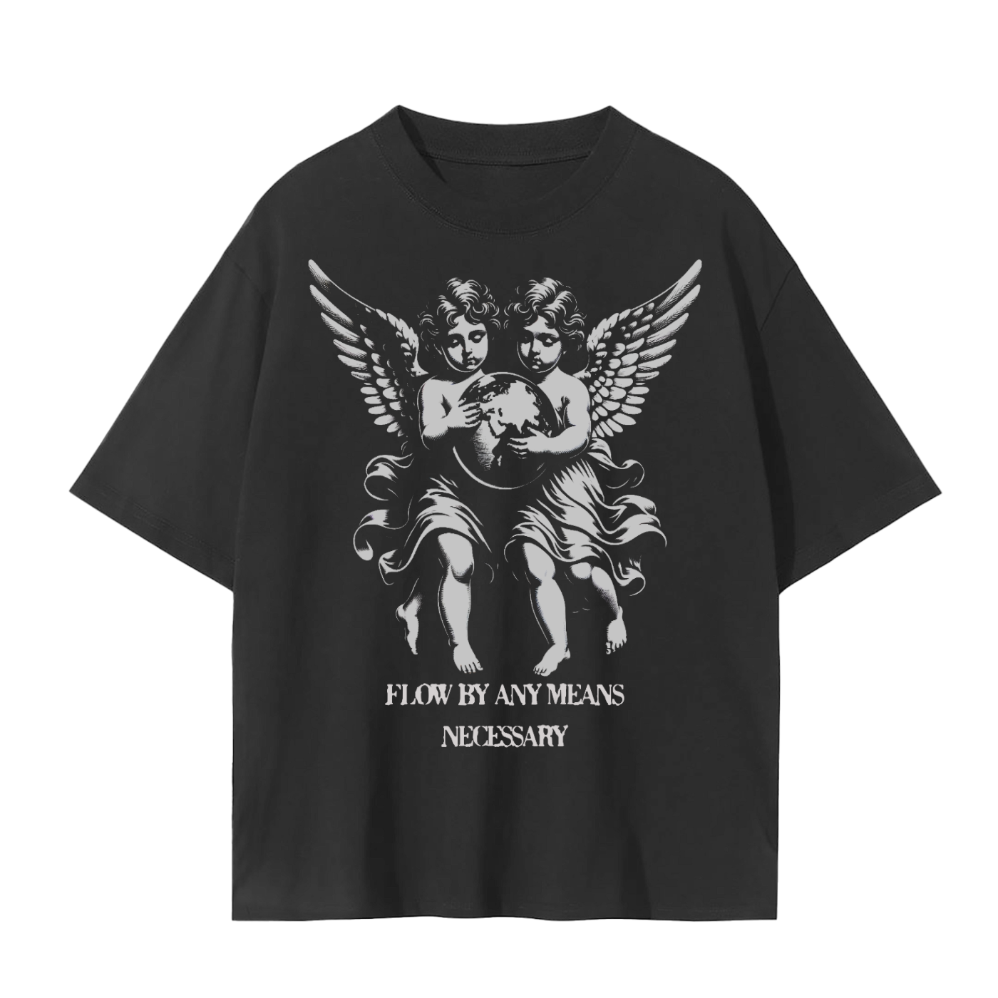 Flow By Any Means Necessary T-Shirt | Resilient Mindset Yoga Cotton Tee