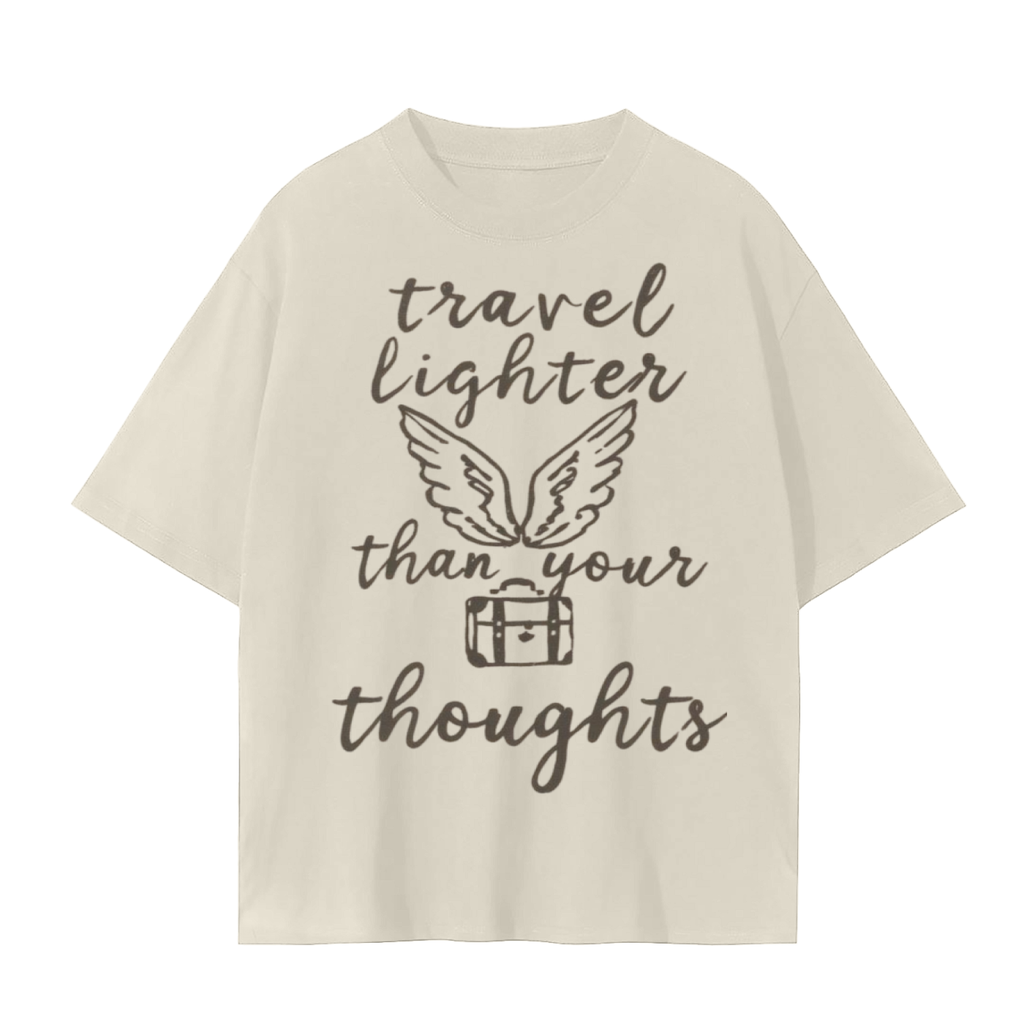 Travel Lighter Than Your Thoughts T-Shirt | Mindfulness Travel Yoga Cotton Tee
