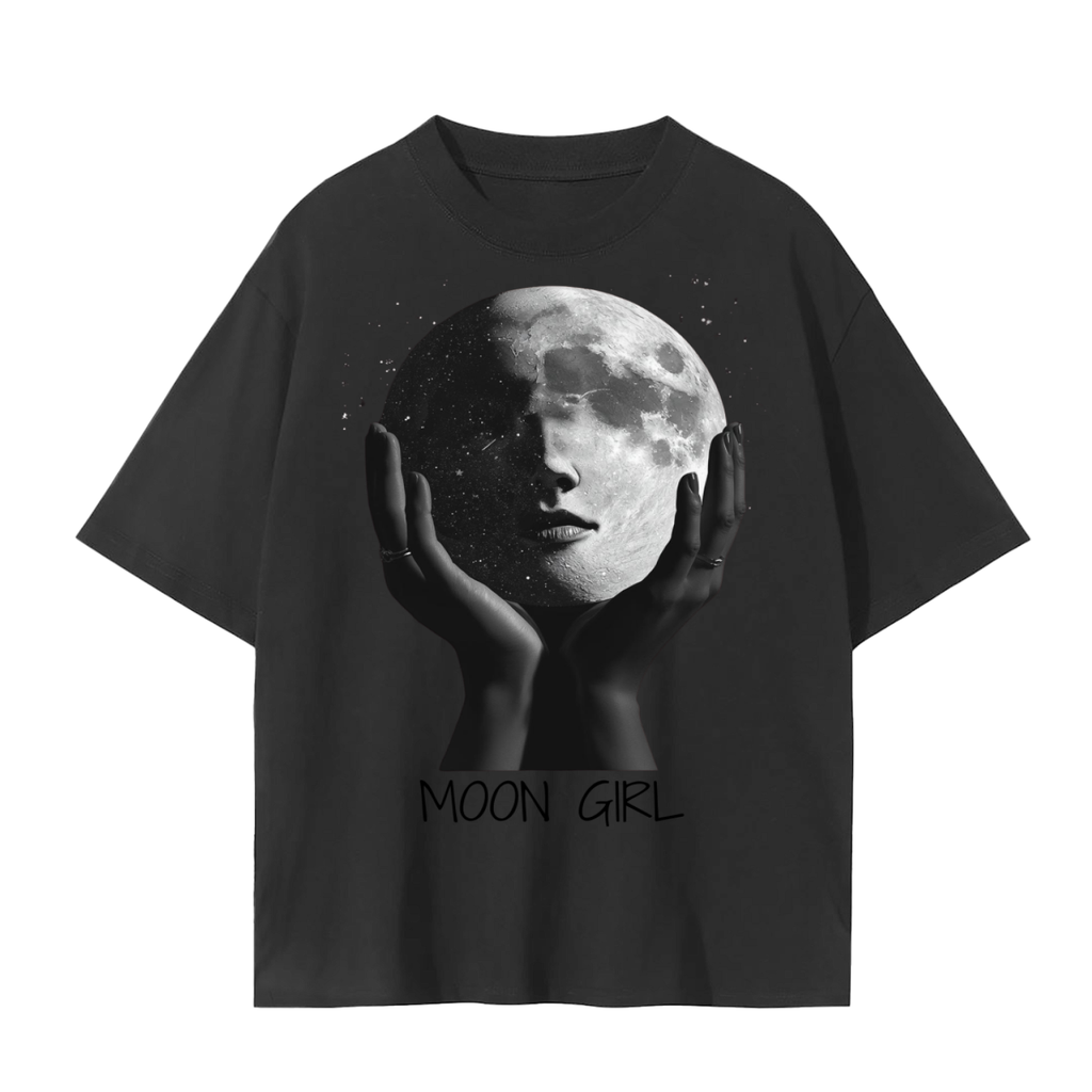 Moon Girl Energy T-Shirt | Celestial Yoga & Meditation Cotton Tee