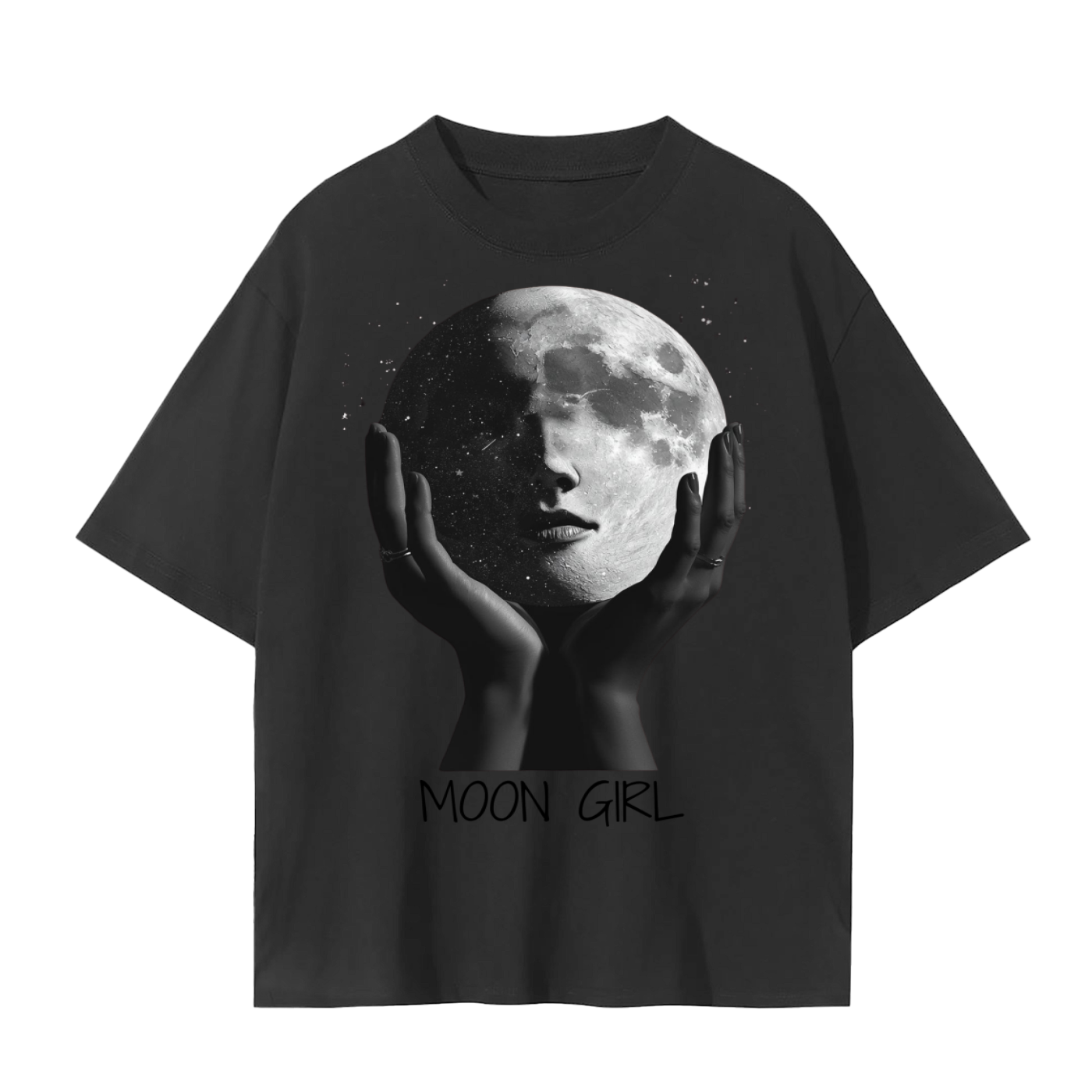 Moon Girl Energy T-Shirt | Celestial Yoga & Meditation Cotton Tee