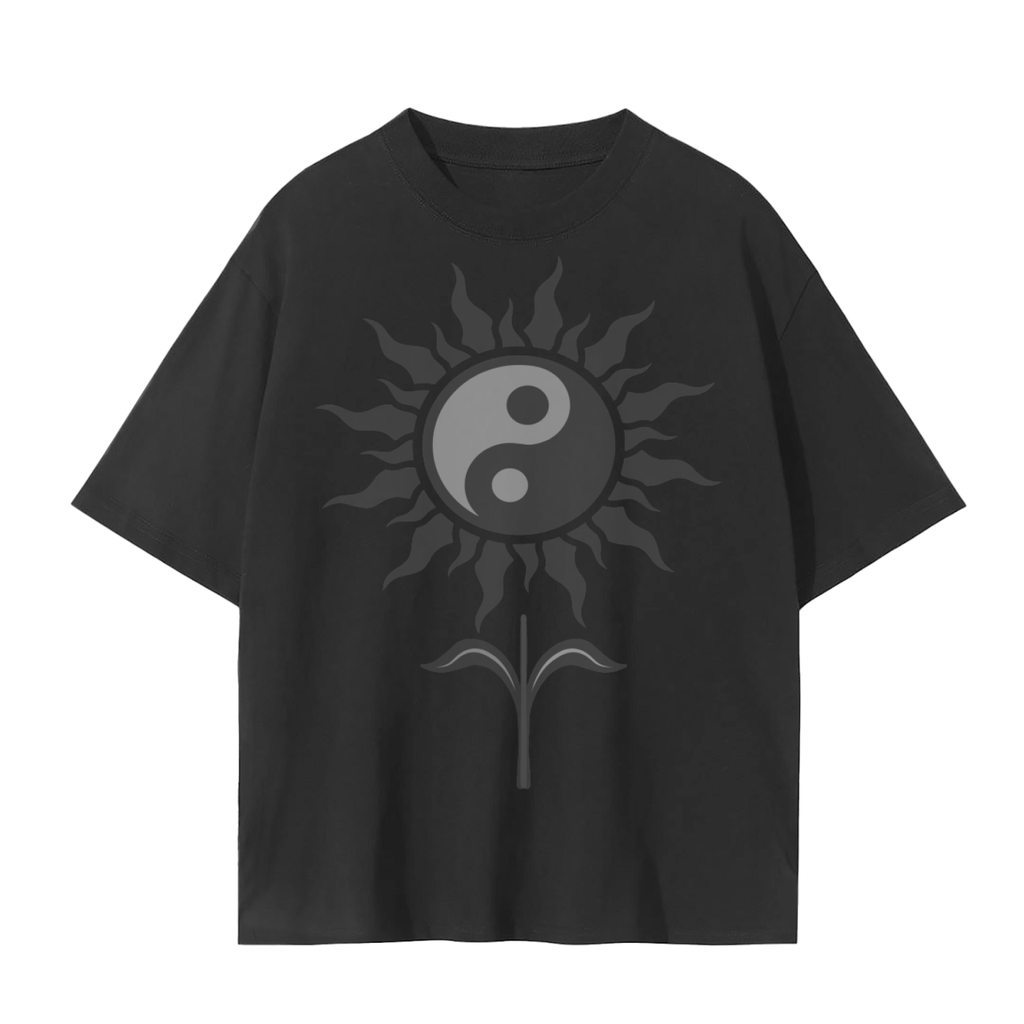Yin & Yang Flower T-Shirt | Unisex Cotton Tee | Streetwear, Casual & Mindful Living Top