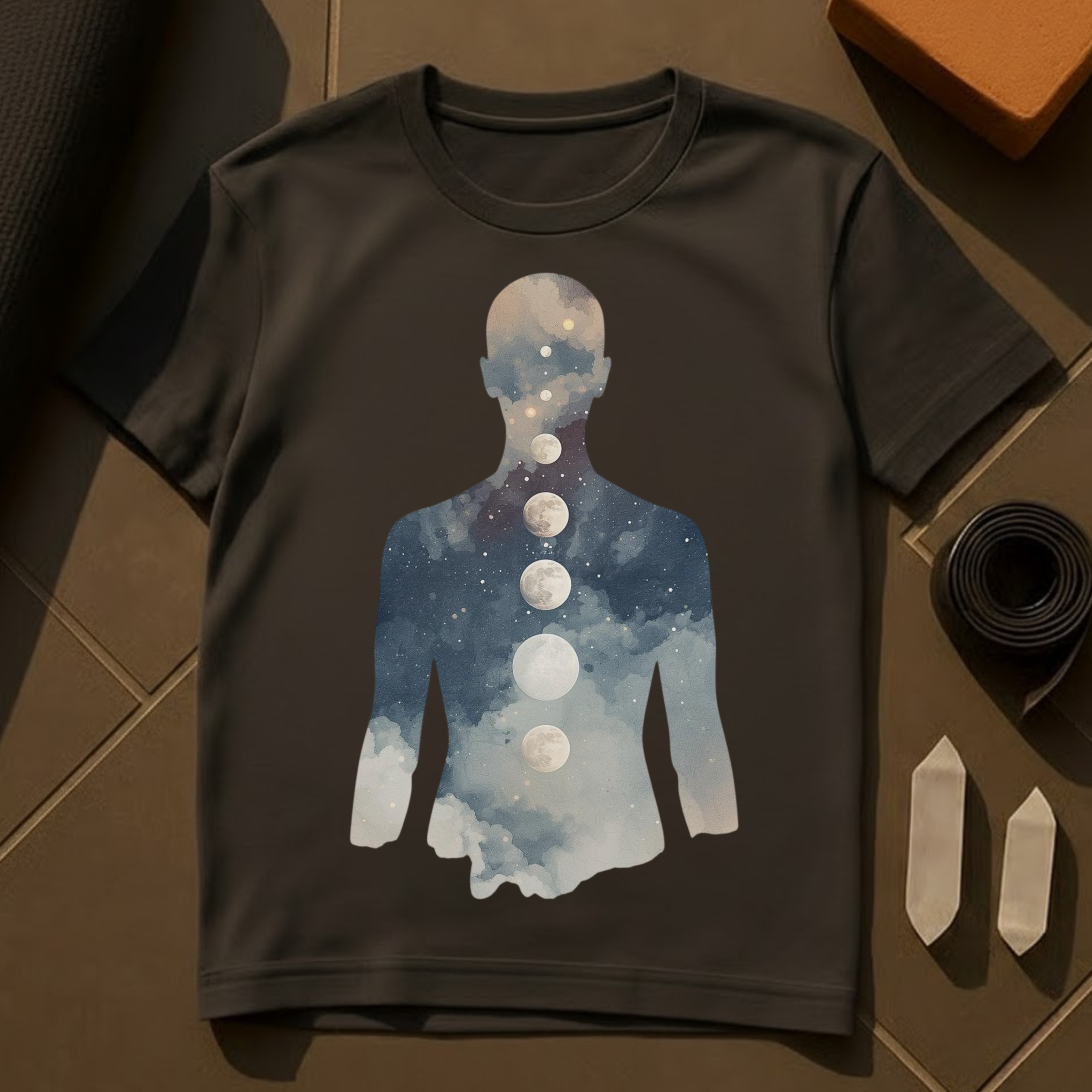 The Moon Is Part of Me T-Shirt | Celestial Yoga & Meditation Cotton Tee