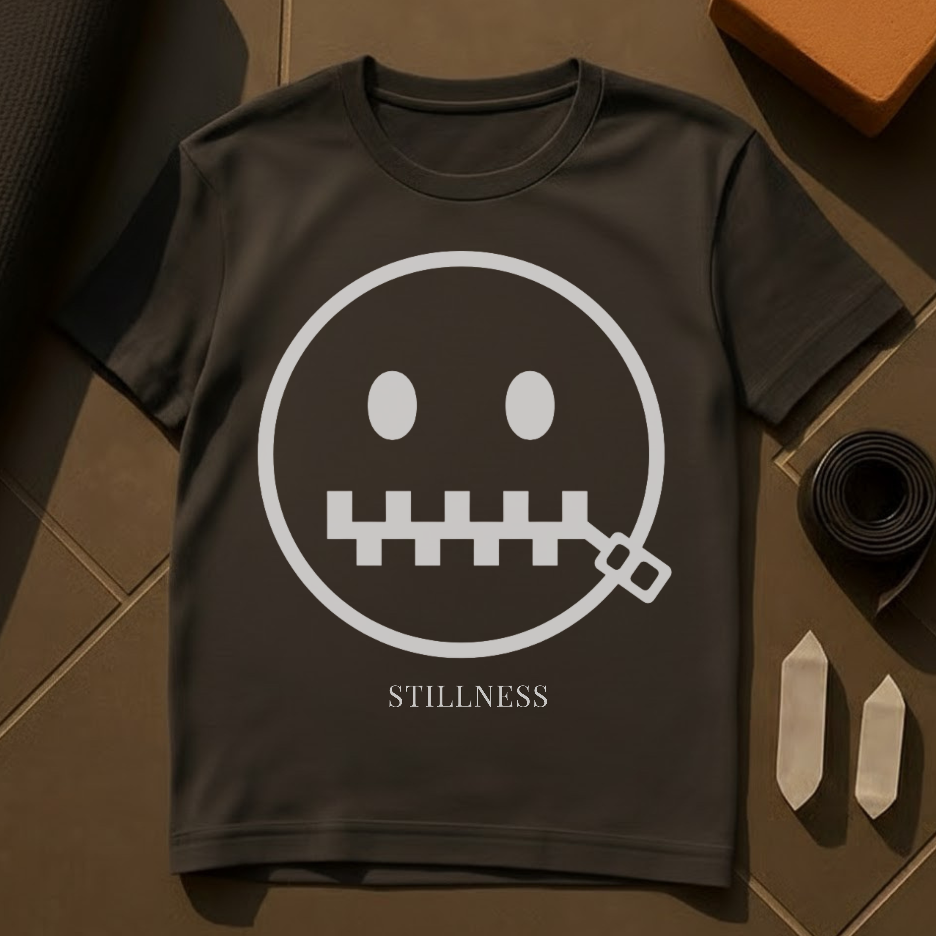 Quiet. Shut Mouth. Stillness. T-Shirt | Minimal Mindfulness Cotton Tee