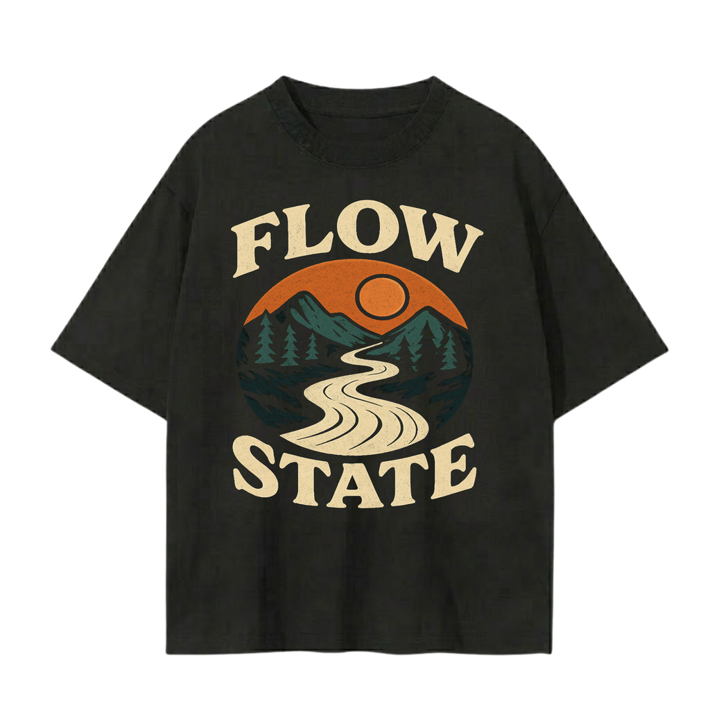 Flow State Shirt | Spiritual Streetwear | Oversized Graphic Tee | Unisex Cotton T-Shirt