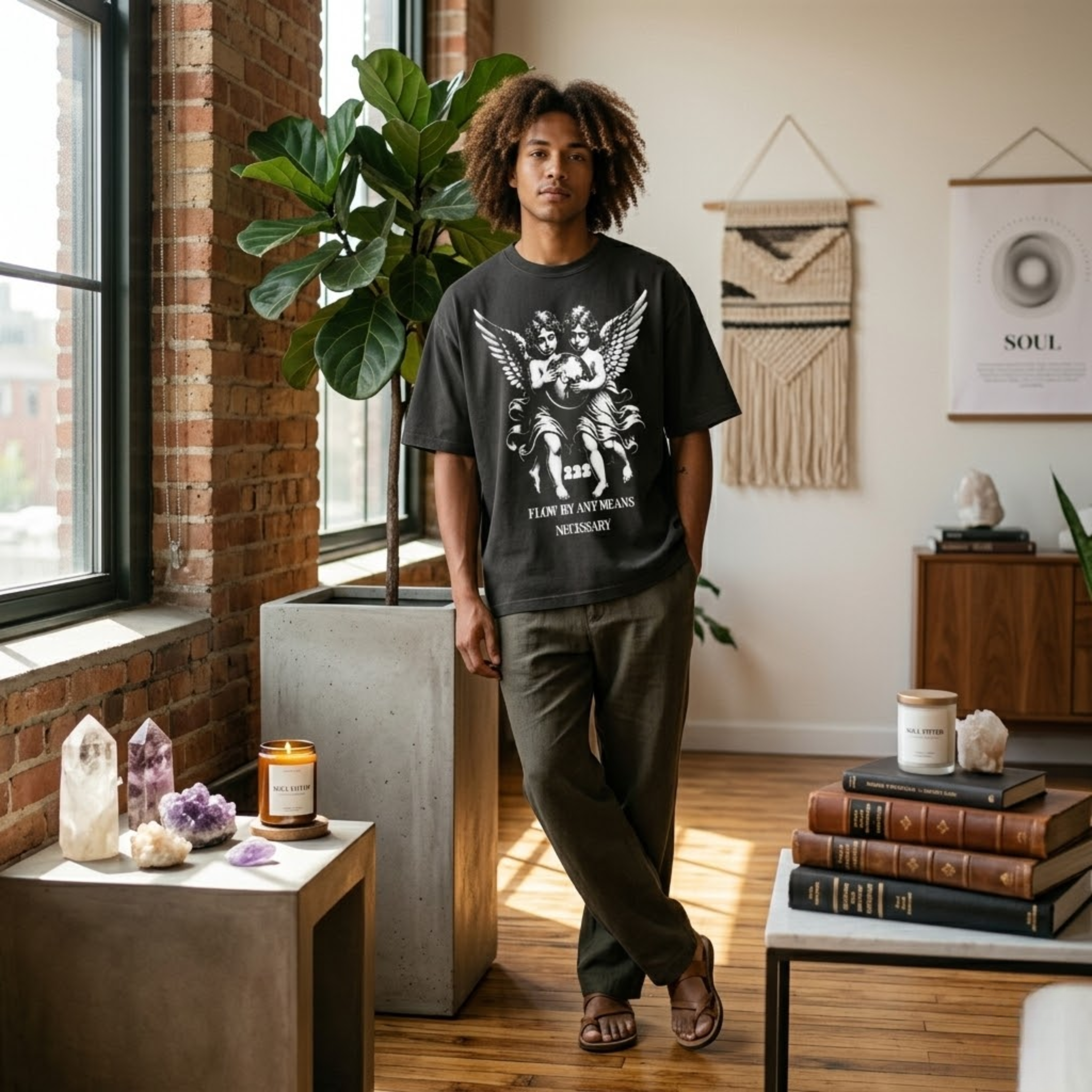 222 Angel Guardian Flow By Any Means Necessary T-Shirt — Soul Fitted Streetwear