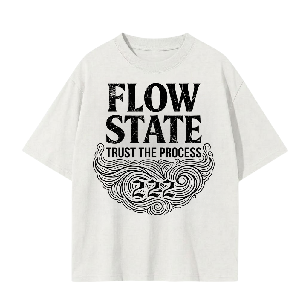 Flow State 222 Shirt  - Spiritual Streetwear - Oversized Graphic Tee -  Unisex Heavyweight Cotton T-Shirt