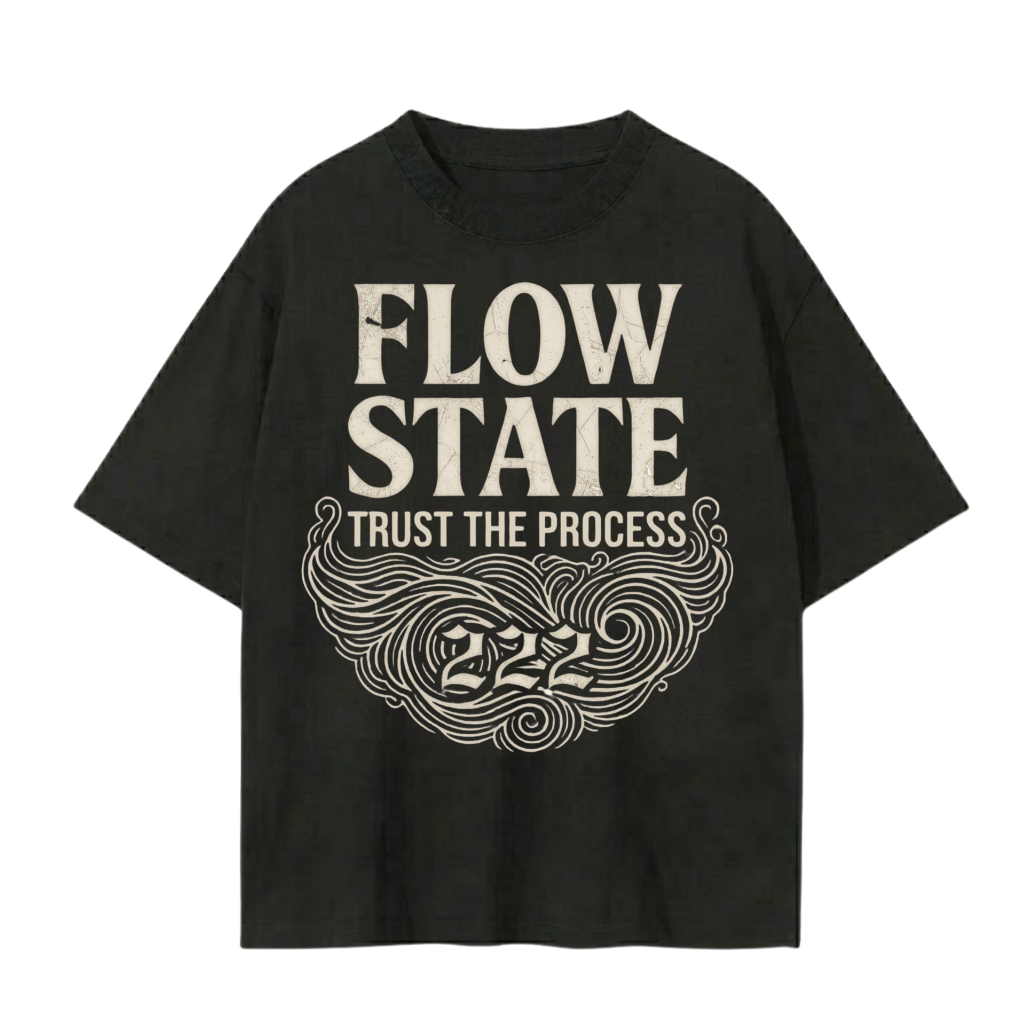 222 Flow State Shirt | Trust The Process - Spiritual Streetwear - Oversized Graphic Tee - Unisex Cotton T-Shirt