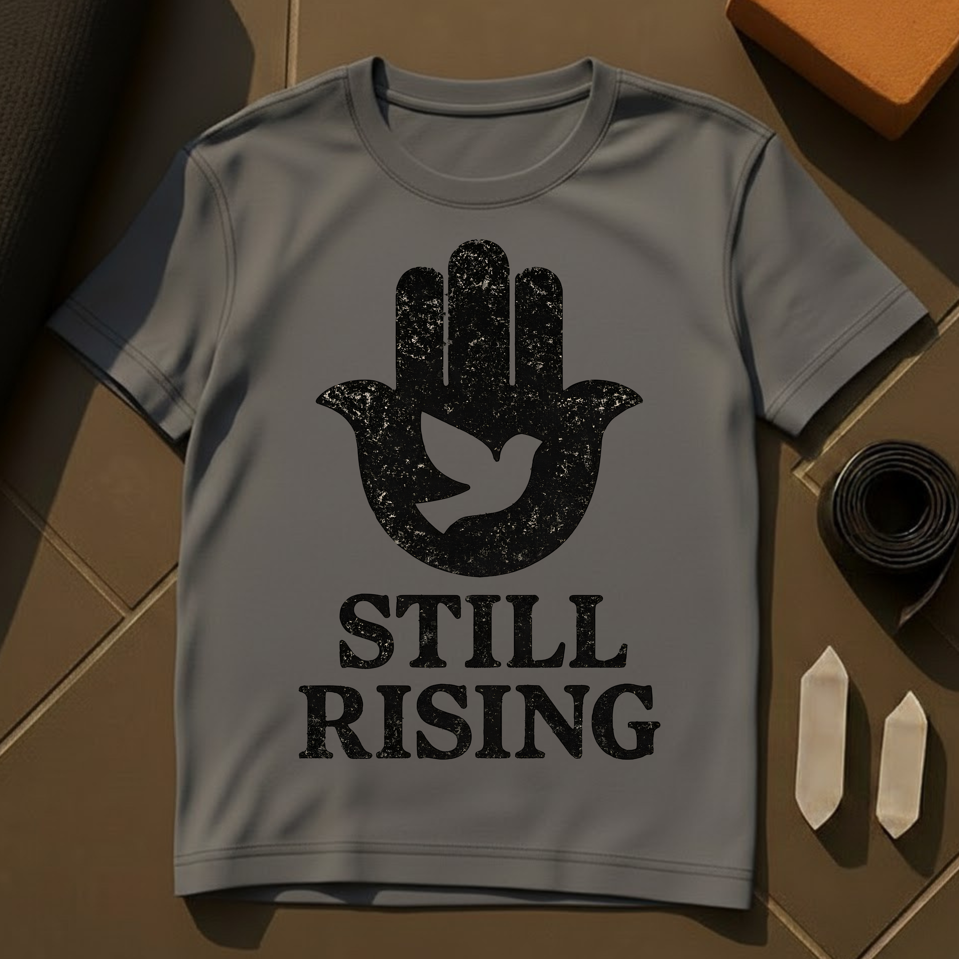 Still Rising Hamsa T-Shirt | Protection & Resilience Spiritual Cotton Tee