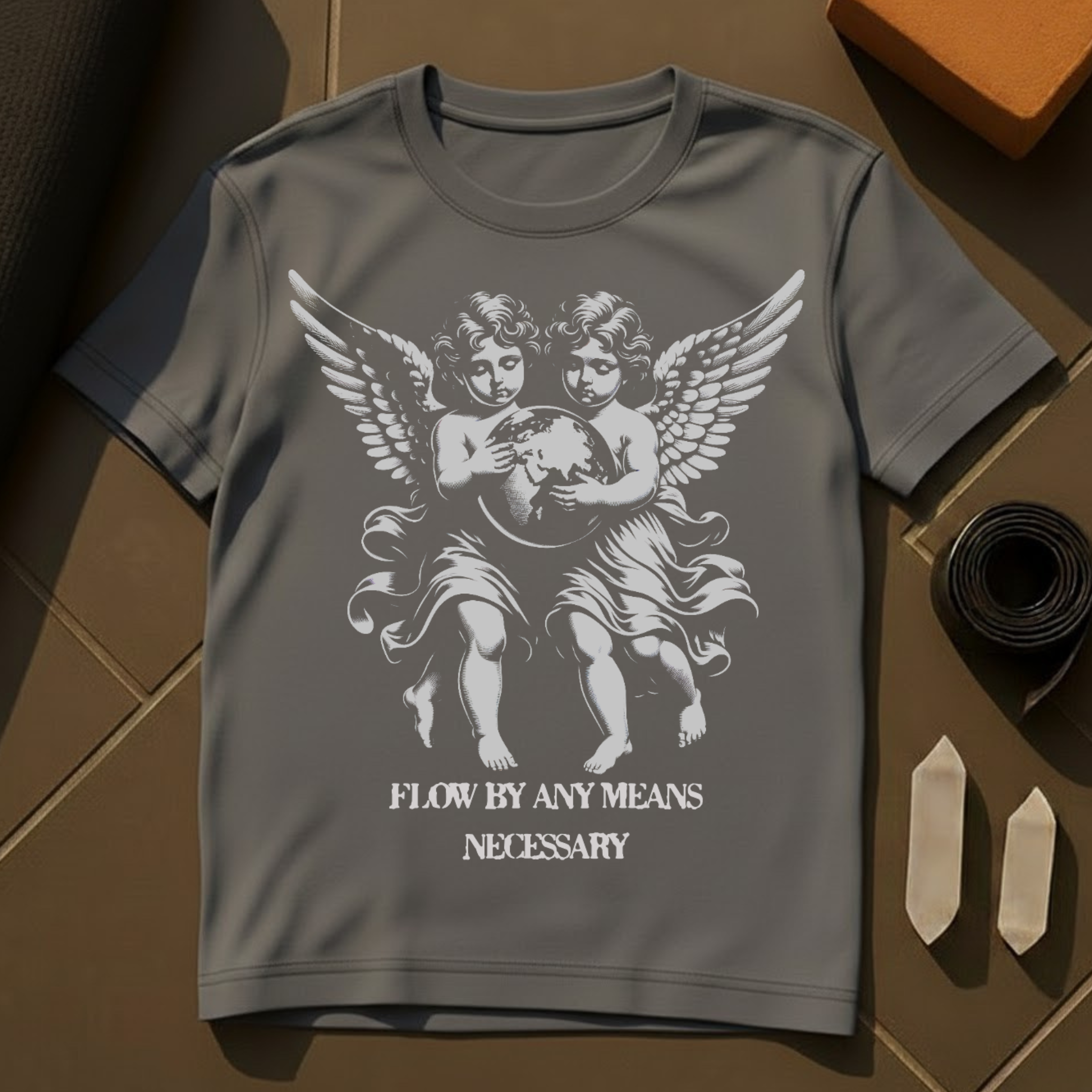 Flow By Any Means Necessary T-Shirt | Resilient Mindset Yoga Cotton Tee | TAPAS BRAHMACHARYA