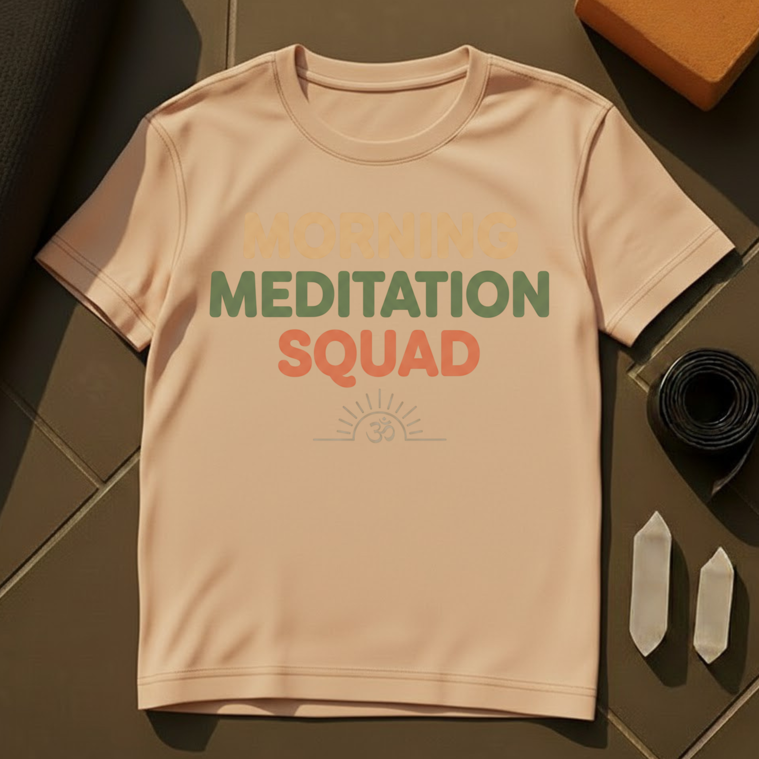 Morning Meditation Squad T-Shirt | Sunrise Yoga Cotton Tee