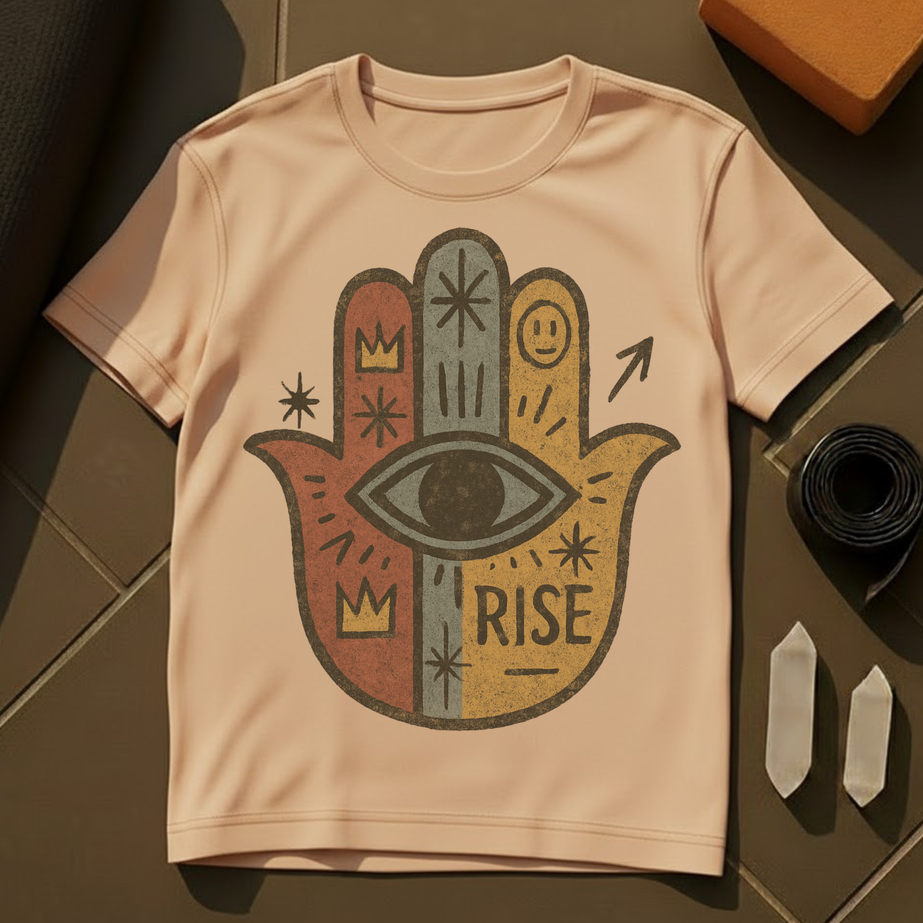 Rise Hamsa T-Shirt | Protection & Spiritual Ascension Cotton Tee
