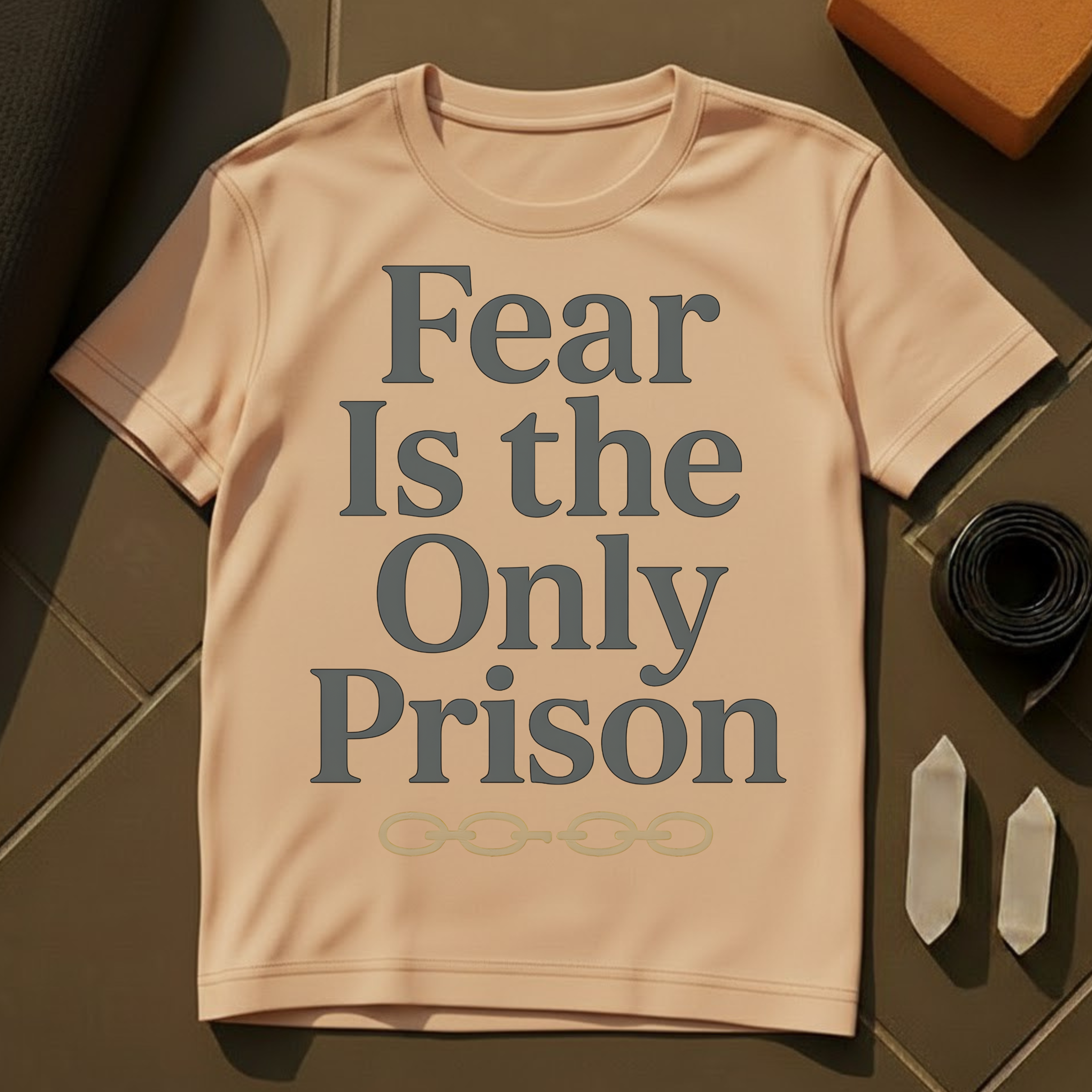 Fear Is The Only Prison T-Shirt | Freedom Mindset Inspirational Cotton Tee