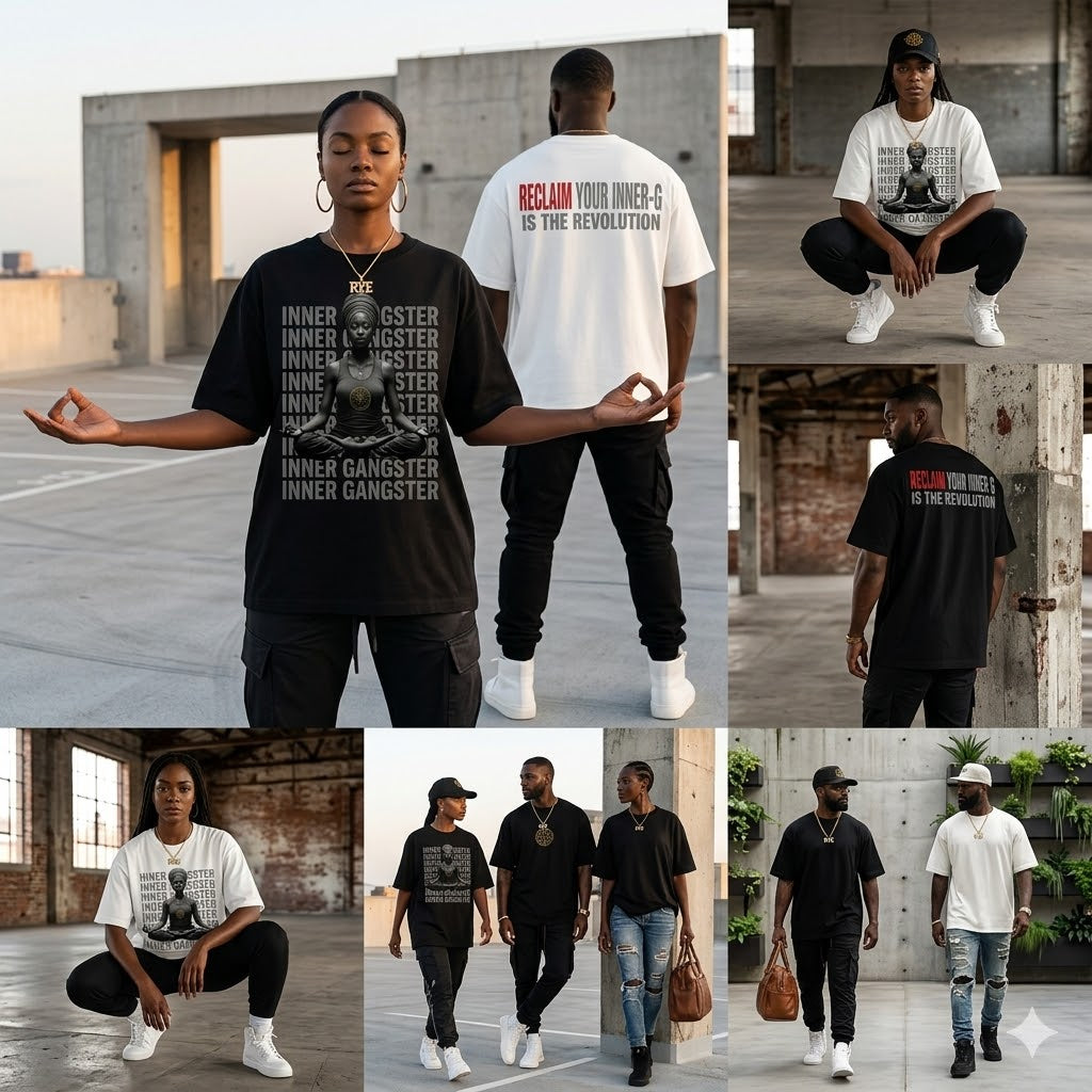 Inner Gangster T-Shirt | Spiritual Streetwear Oversized Tee | Soul Fitted | Sol Inner-G Revolution