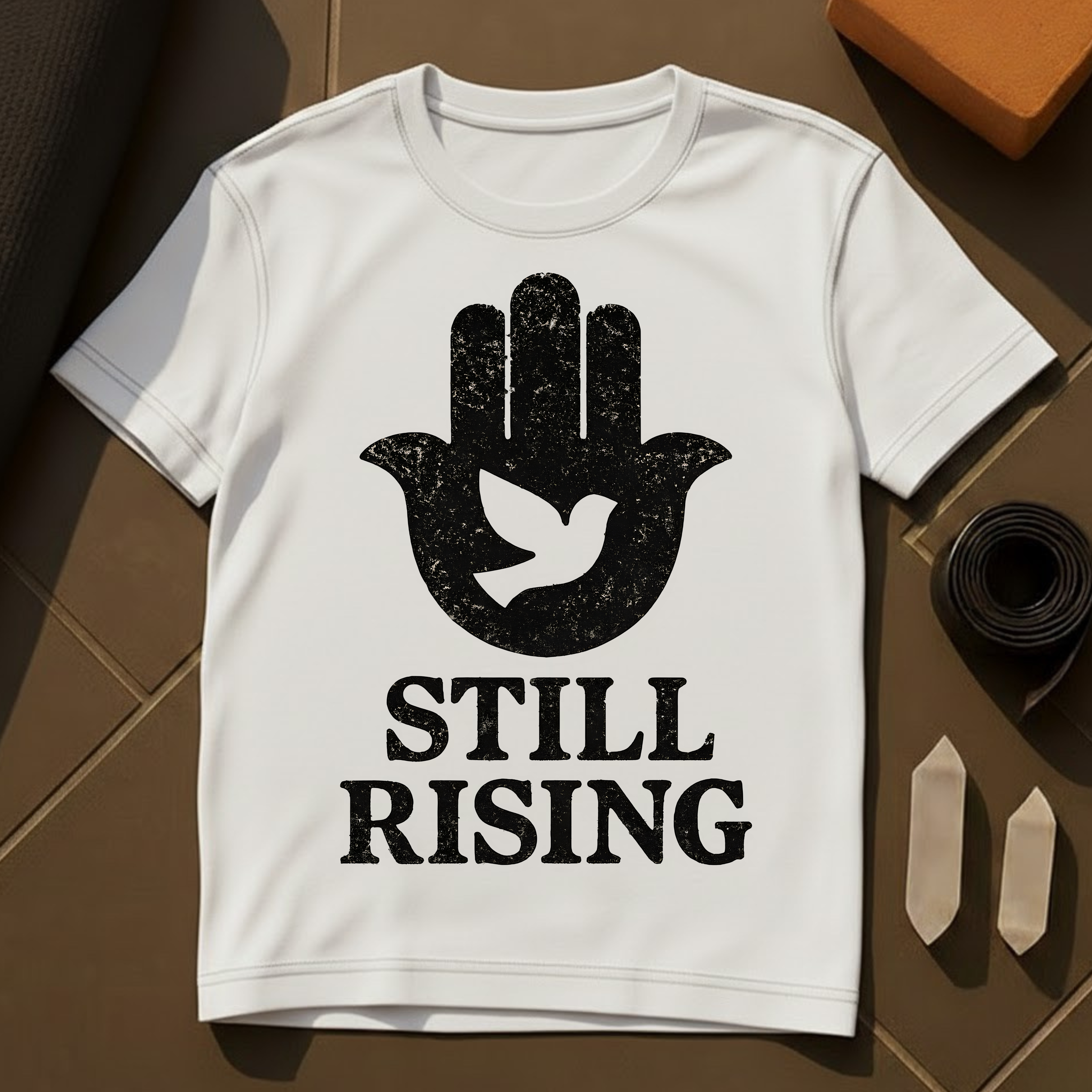 Still Rising Hamsa T-Shirt | Protection & Resilience Spiritual Cotton Tee