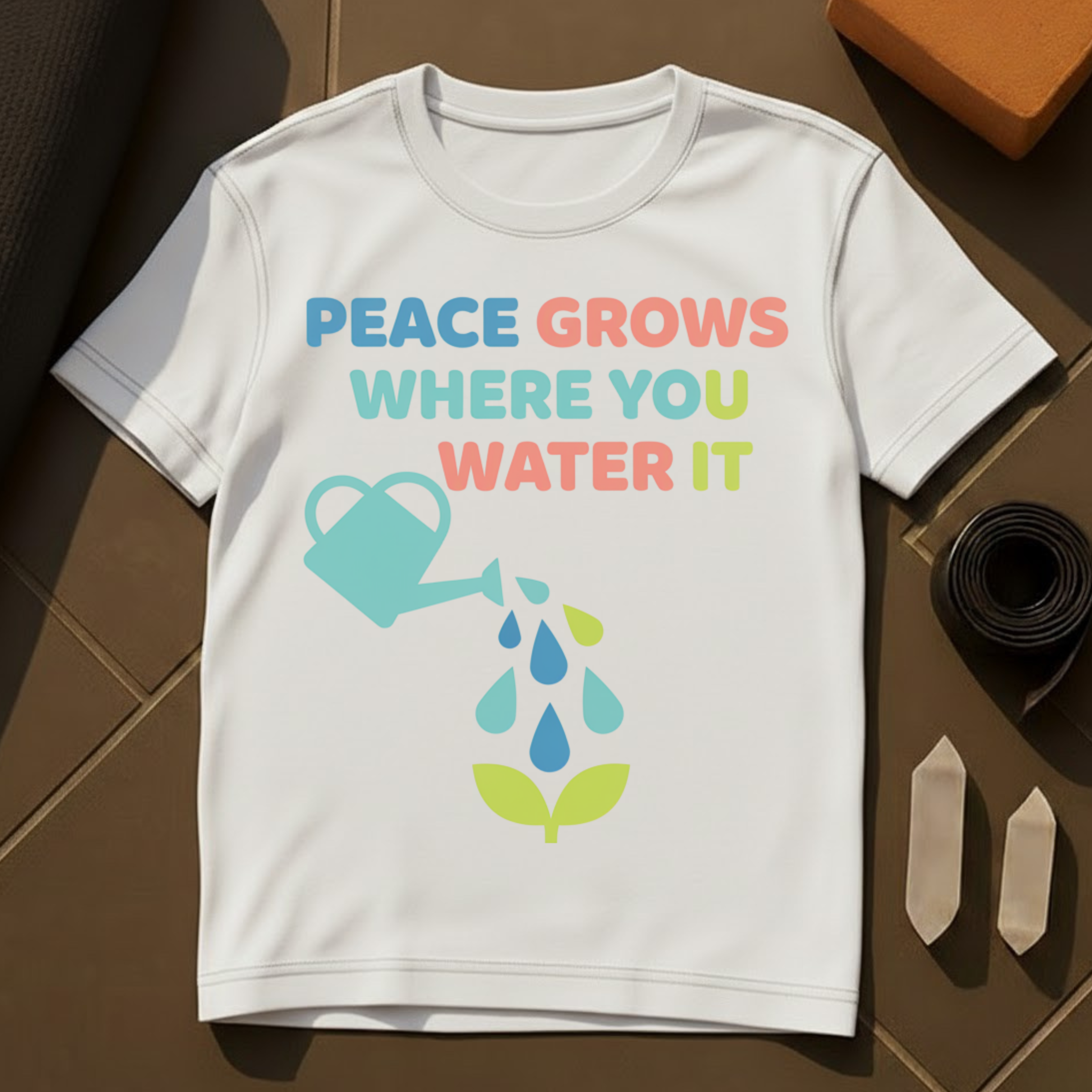 Peace Grows Where You Water It T-Shirt | Mindfulness Yoga Cotton Tee