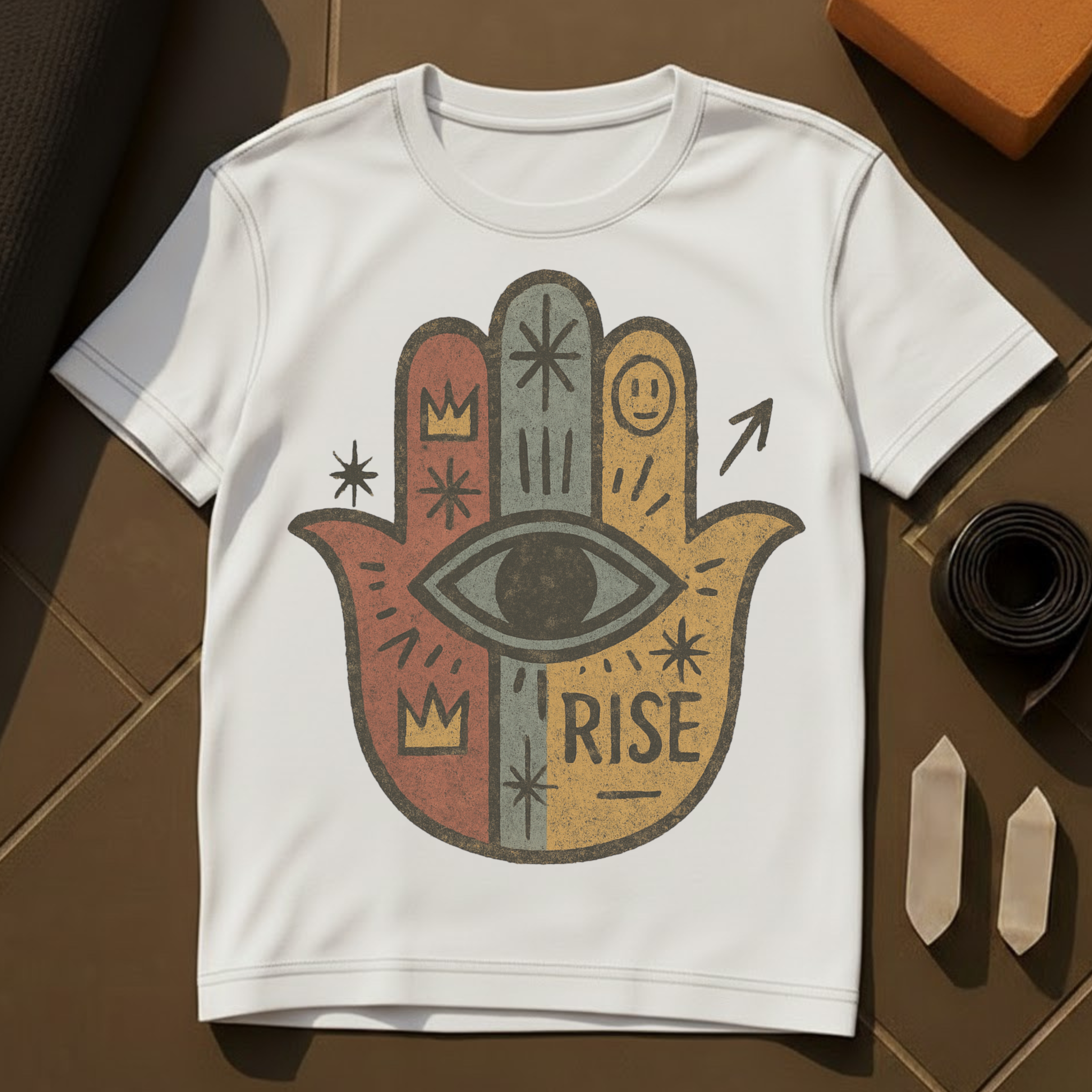 Rise Hamsa T-Shirt | Protection & Spiritual Ascension Cotton Tee