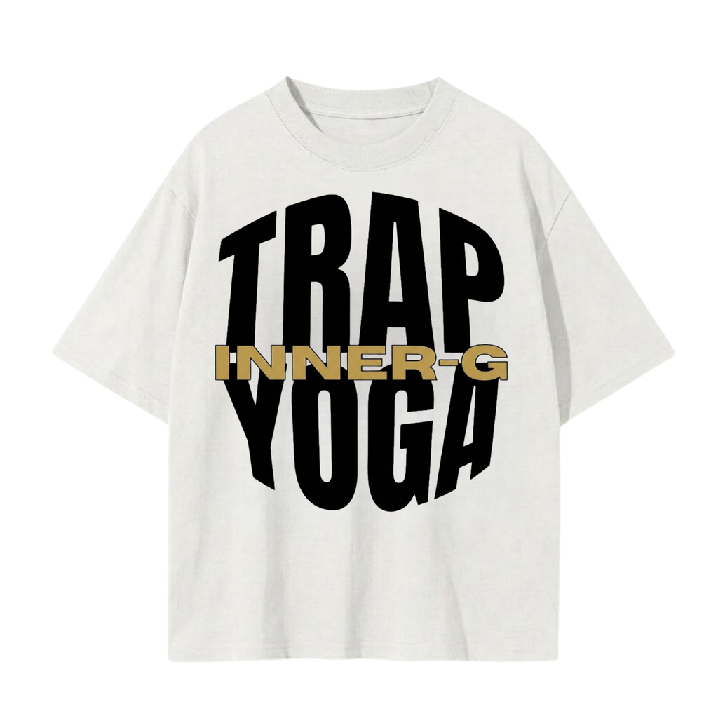 Trap Yoga Inner-G White Tee | Hip Hop Yoga Shirt | Soul Fitted Streetwear