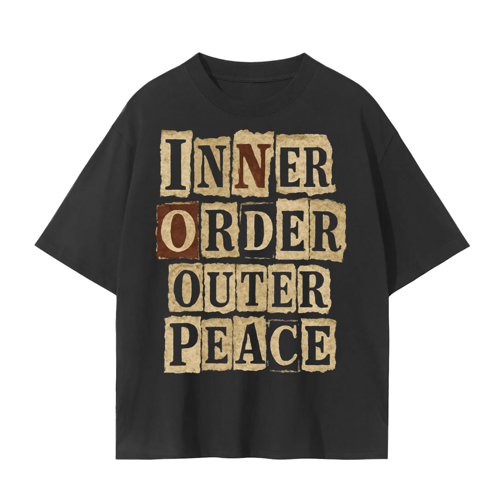Inner Order Outer Peace T-Shirt | Unisex Cotton Tee | Mindfulness, Balance & Everyday Streetwear Top