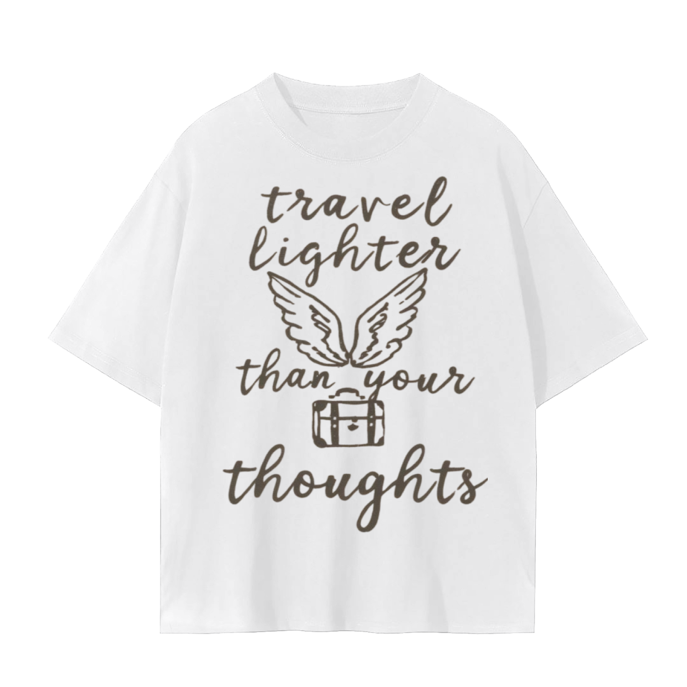 Travel Lighter Than Your Thoughts T-Shirt | Mindfulness Travel Yoga Cotton Tee