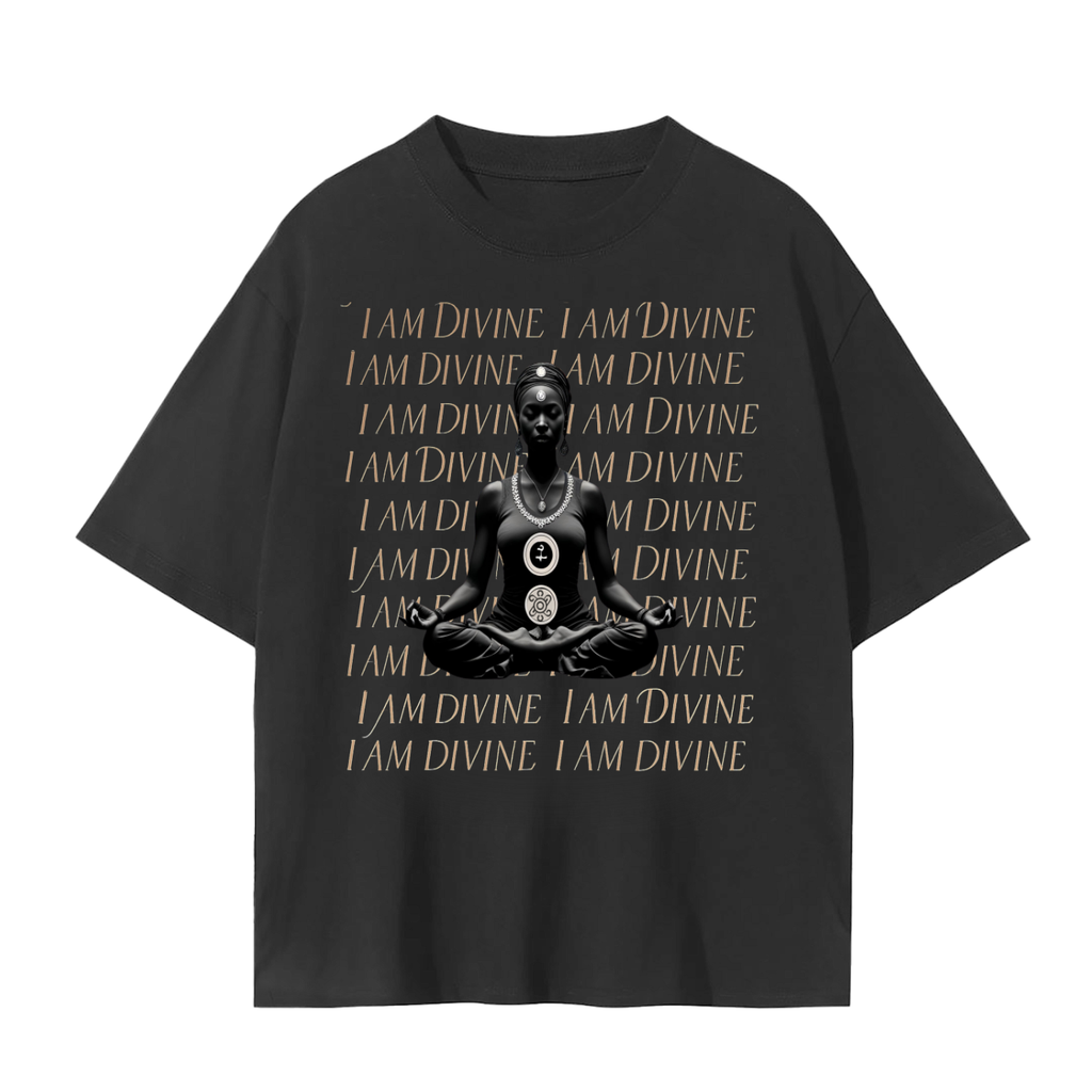 I Am Divine Meditation T-Shirt | Unisex Cotton Tee | Streetwear, Casual & Mindful Living Top